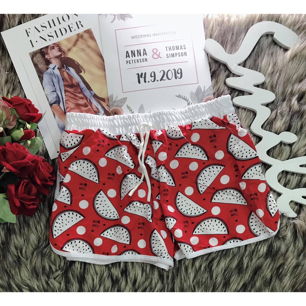 Quần đùi nữ lụa mịn, quần shorts mặc nhà, đi chơi, đi bơi 58kg đổ lại mặc vừa QD01 | BigBuy360 - bigbuy360.vn
