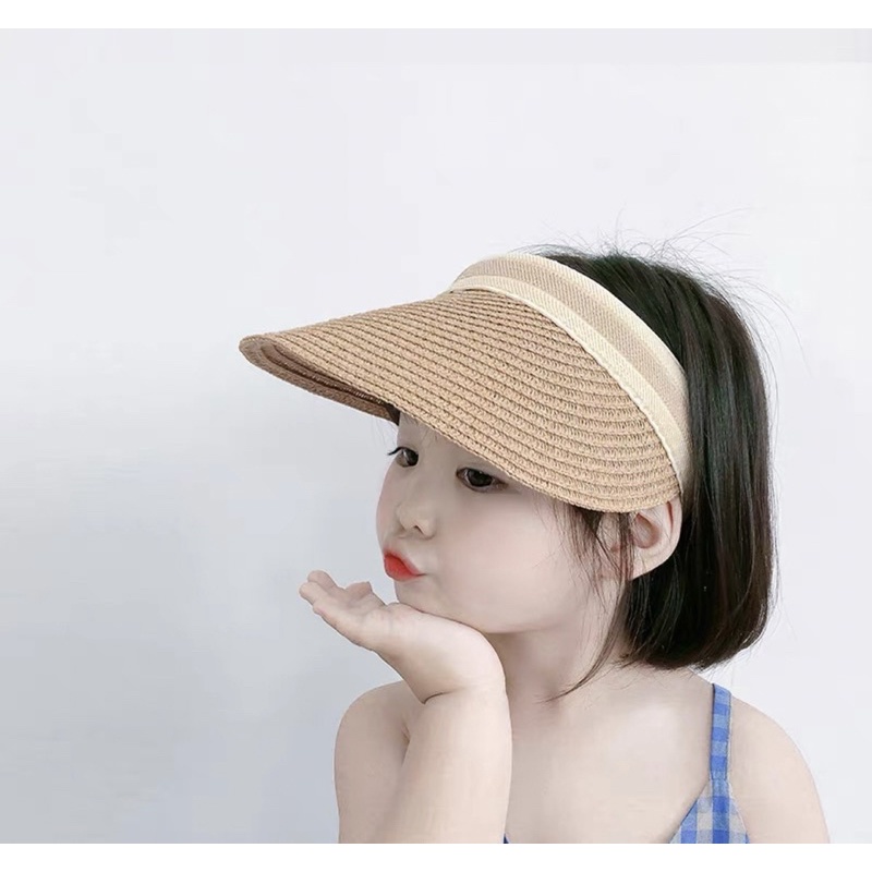 Mũ cói nửa đầu đôi cho mẹ và bé