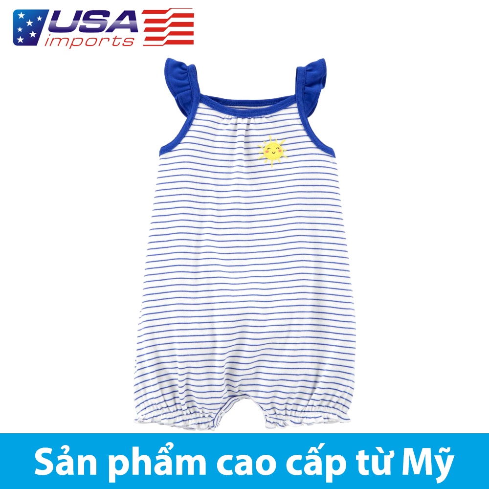 Áo liền quần sát nách cotton viền xanh Car-tờ Auth Từ Mỹ (1K531110)