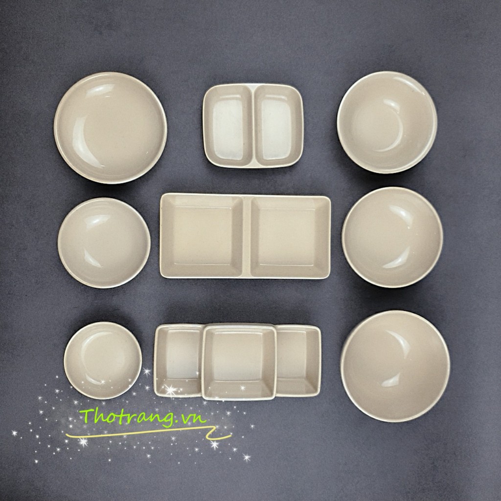 Chén Nước Chấm Các Loại Nhựa Melamine Cao Cấp Màu Nâu Bóng FATACO