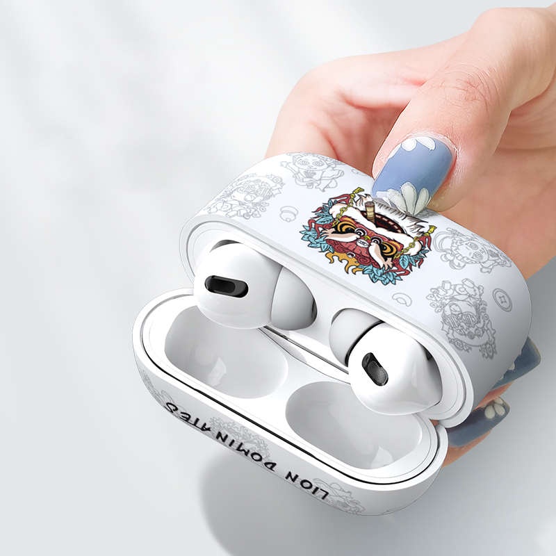 Vỏ Bảo Vệ Hộp Sạc Tai Nghe Airpods 3 Pro AirPods3 Họa Tiết Đầu Sư Tử Nhảy Kiểu Trung Hoa 2021 Dễ Thương Ốp