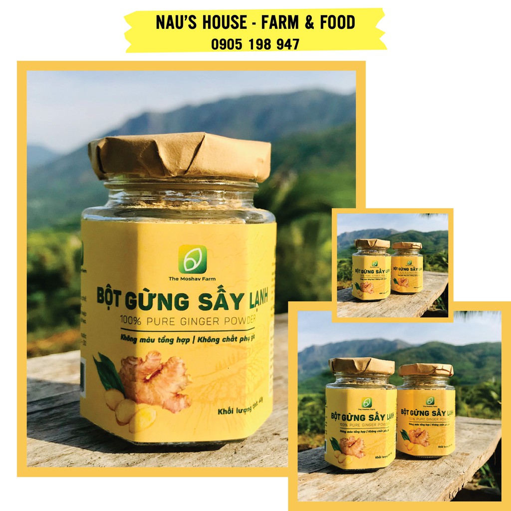 Bột gừng sẻ sấy lạnh Moshav Farm hủ 40gr nguyên chất