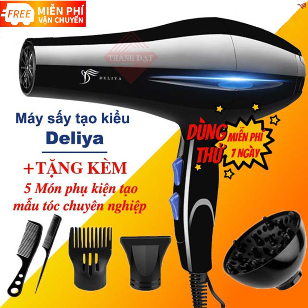 Máy Sấy Tóc 5 Món Phụ Kiện 2 Chiều Deliya 8018 Công Suất Lớn 2200w Dễ Dàng Tạo Kiểu