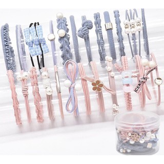Set 12 dây thun cột tóc đơn giản phong cách Hàn Quốc Cao Cấp