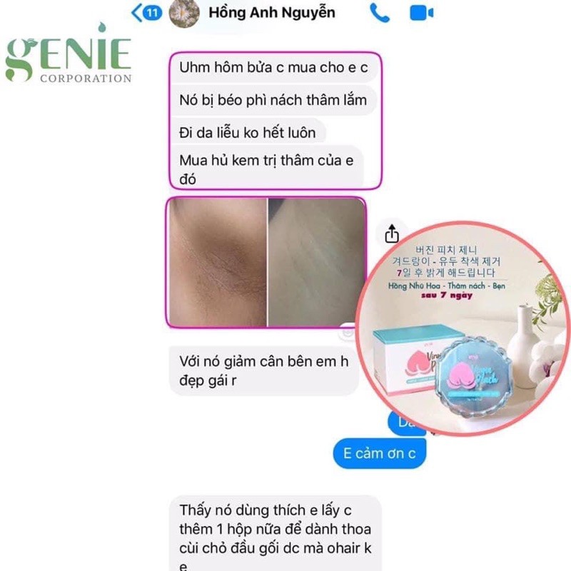 KEM LÀM HỒNG NHŨ HOA VIRGIN PEACH GENIE 3 IN 1  ....