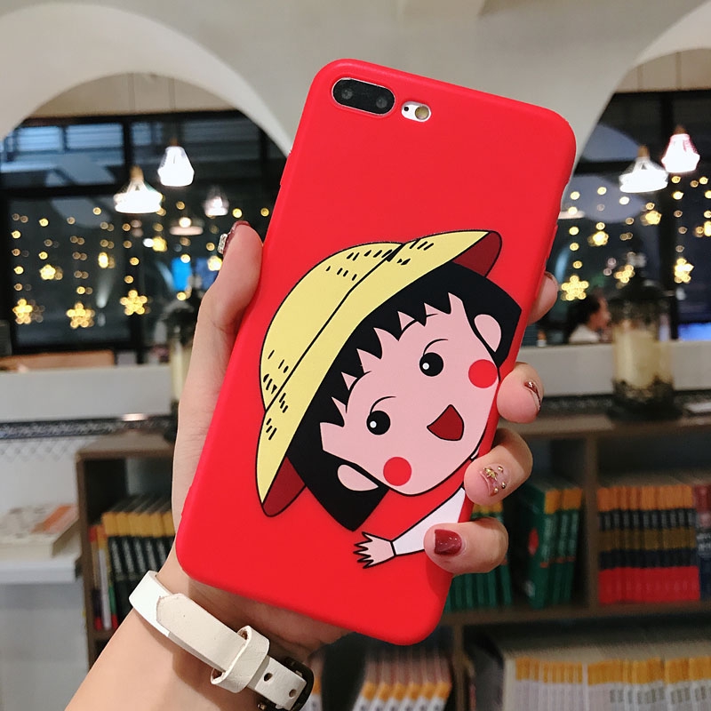 Ốp điện thoại bằng TPU mềm in hình hoạt hình Maruko dễ thương cho iPhone 6/6s/6+/6s+/7/7+/8/8+/X/XS/XS Max