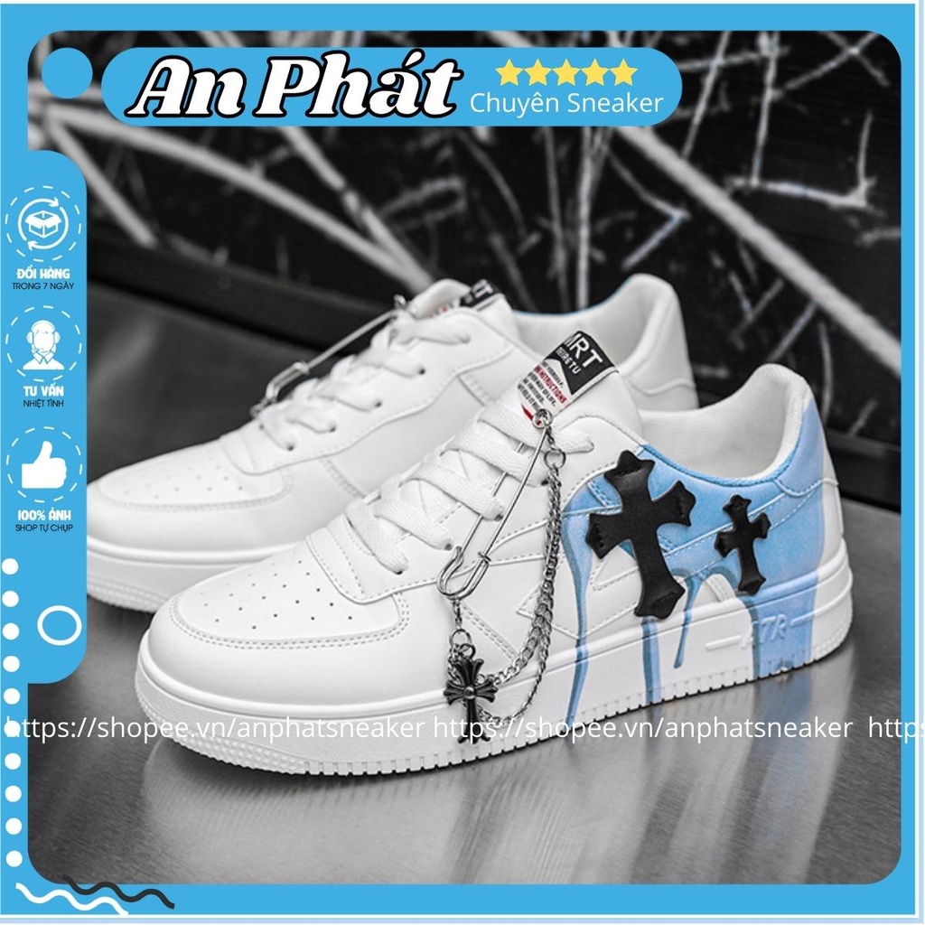 Giày_nike air force 1 custom thập tự kèm phụ kiện cao cấp, Giày Jordan 1 low Panda bản đẹp full box bill