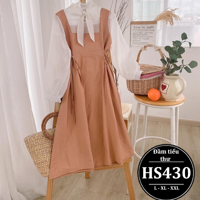 ĐẦM BIGSIZE TIỂU THƯ PHỐI NƠ HS430 - Màu ĐEN,NUDe - Size L,Xl,XXL | BigBuy360 - bigbuy360.vn