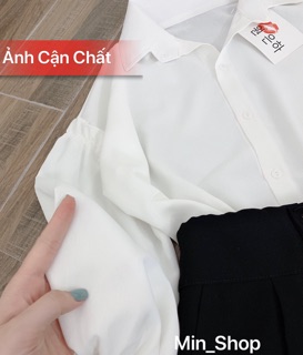[Video+ Ảnh thật] Set Quần Baggy Cạp Cao Sơ Mi Trắng