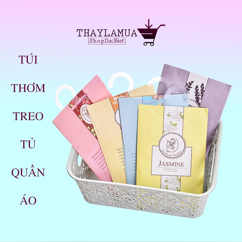 Túi thơm thảo mộc thiên nhiên treo tủ quần áo, tủ giày, xe ô tô - khử mùi, ẩm mốc, chống côn trùng - loại vỏ màu