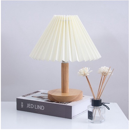 Đèn Ngủ Để Bàn Thân Gỗ Decor Phong Cách Hàn Quốc Vintage SUN.Z