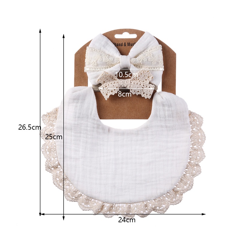 Set yếm đeo cổ tròn vải muslin cao cấp kèm băng đô / turban nơ tiểu thư phong cách vintage quà tặng cho