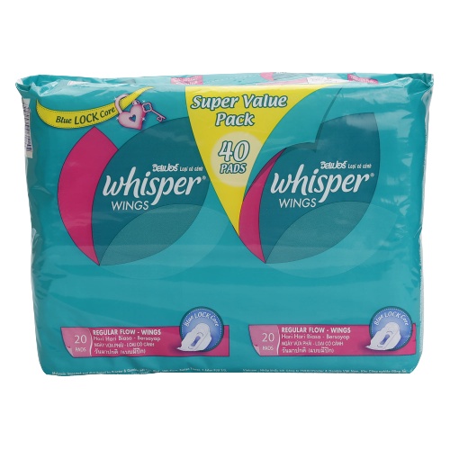 Băng vệ sinh dày Whisper Wing-Regular-Flow 10 miếng / 1 gói