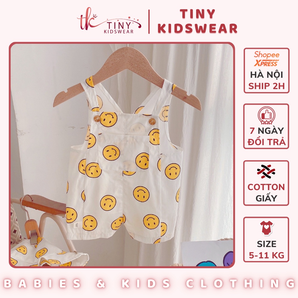 Quần Yếm Đùi Hình Mặt Cười Cho Bé Từ 5-11kg [Y1]