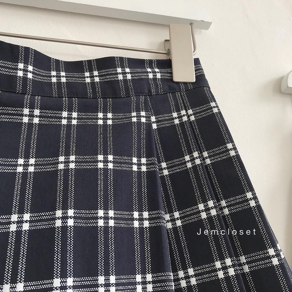 Chân Váy Ngắn JEM CLOSET Dáng Chữ A Mẫu Kẻ Caro Dễ Thương Style Trẻ Trung NIMOL 3281