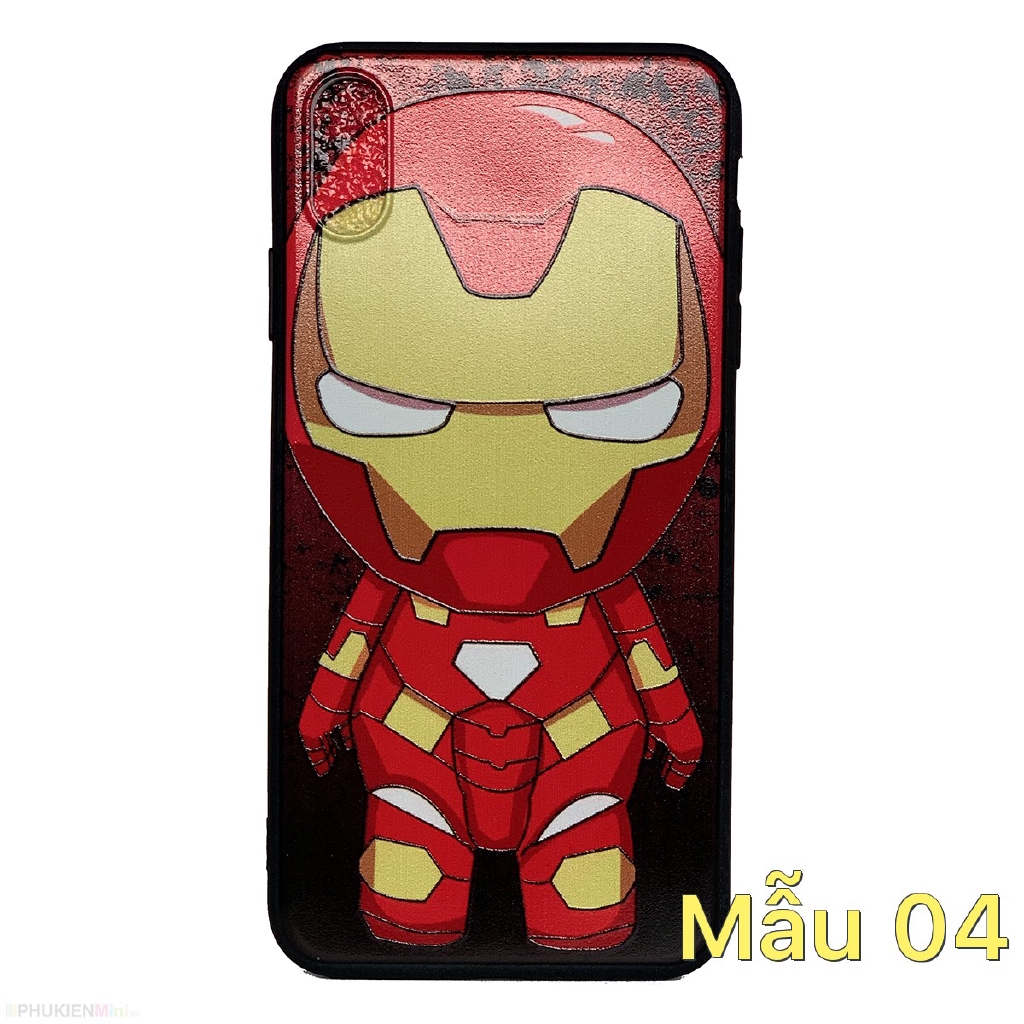 Ốp lưng viền dẻo in nổi hình siêu anh hùng phong cách chibi iPhone XR 6.1 giá rẻ
