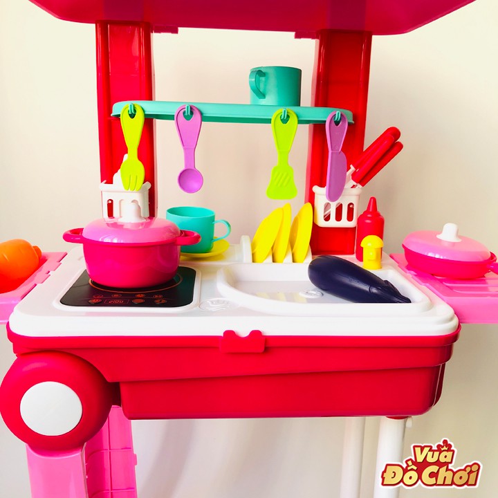Bộ Đồ Chơi Nấu Ăn Có Bếp Từ Cao 63cm Gấp Gọn Thành Chiếc Vali Siêu Hot