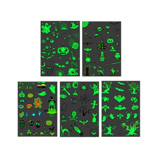 Hình xăm dán chống nước màu đen Neon dùng để hóa trang Halloween