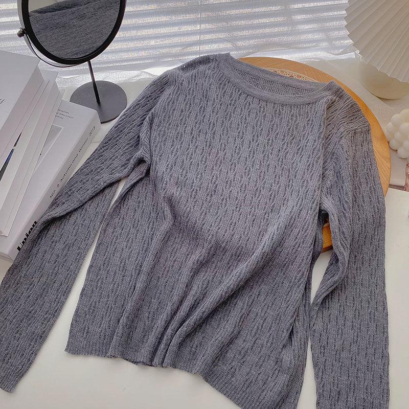 Áo Dệt Kim Tay Dài Dáng Rộng Màu Trơn Phong Cách Hàn Quốc Thời Trang Mùa Thu Dành Cho Nữ 2022