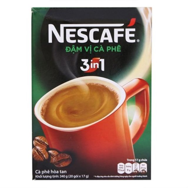 Hộp NESCAFE 3in1 đậm đà hài hòa/ đậm vị cà phê 20 gói