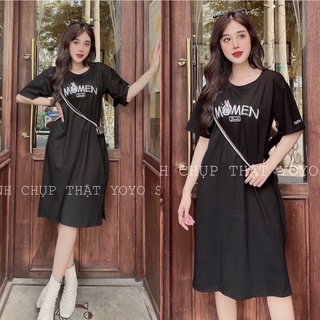 Đầm bigsize dáng suông thun thái form rộng dưới 70kg momen xanh