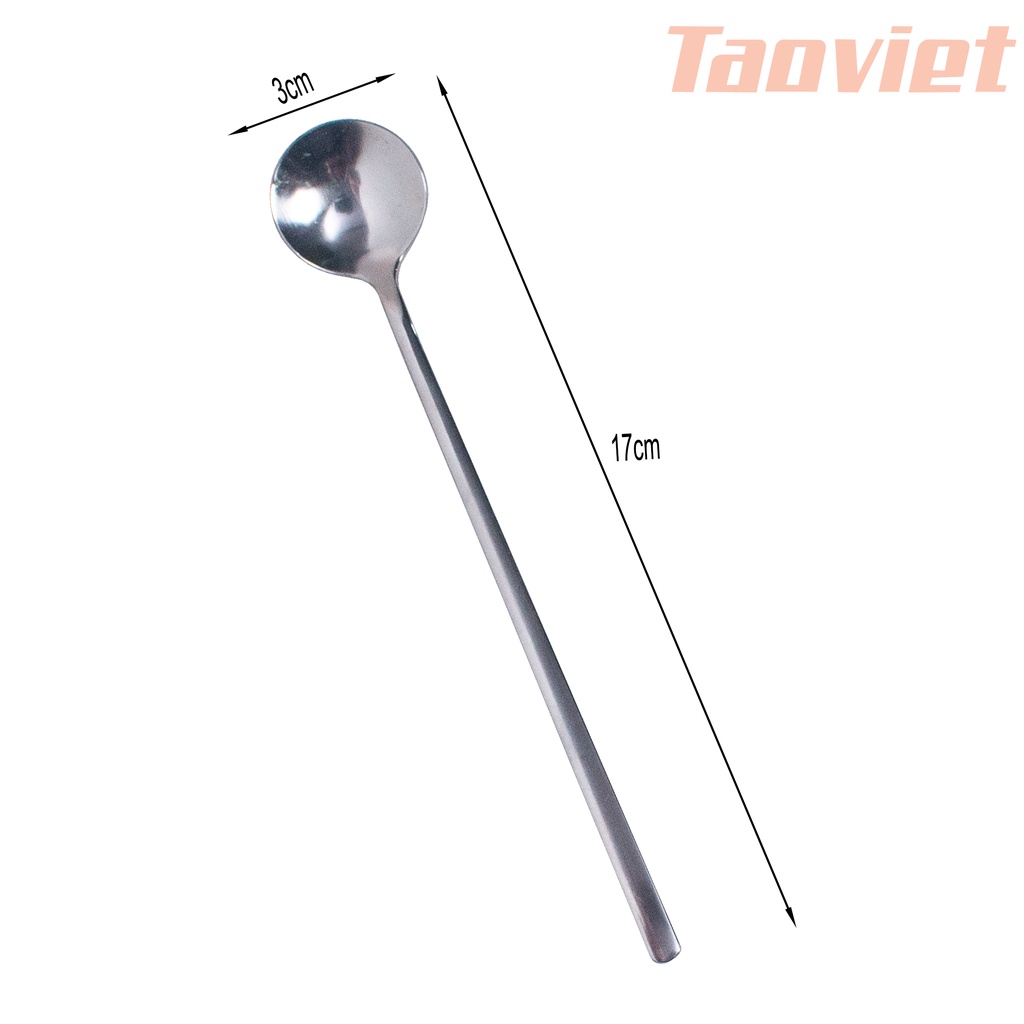 Muỗng pha chế quầy bar  pha cà phê uống trà 15cm và 17cm bằng Inox cao cấp hai màu vàng bạc sáng bóng