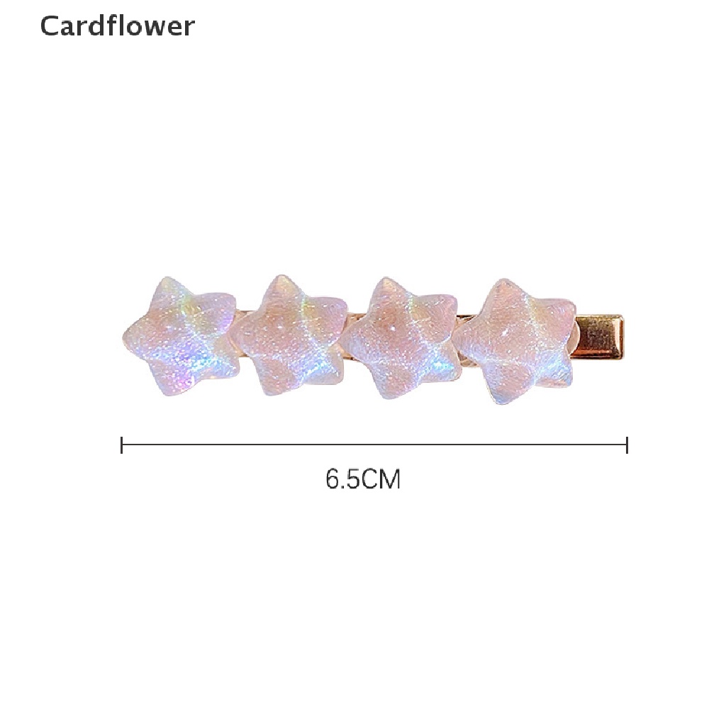 &lt; Cardflower &gt; Kẹp Tóc Hình Ngôi Sao / Trái Tim Màu Gradient Dễ Thương Ngọt Ngào Thời Trang Mùa Hè Dành Cho Bạn Gái Đang