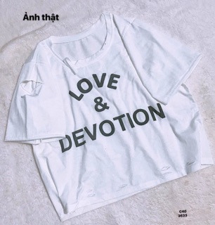 Áo croptop love rách (C)