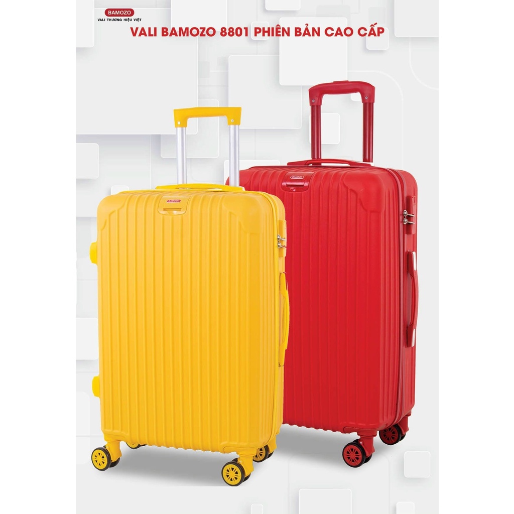 Vali kéo du lịch Bamozo, Vai size 20, size 24 nhám chống xước, khóa chống trộm