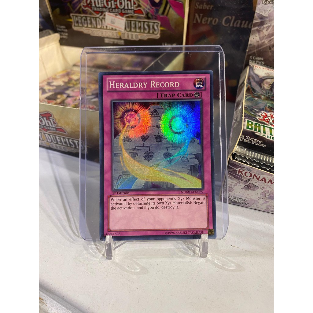 Lá bài thẻ bài Yugioh Heraldry Record - Super Rare - Tặng bọc bài nhựa bảo quản