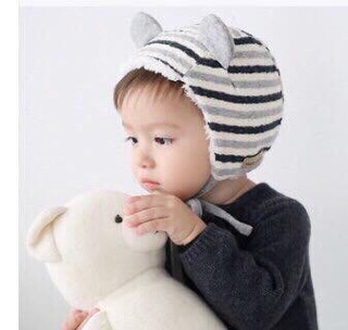 Mũ lên lót lông tai gấu