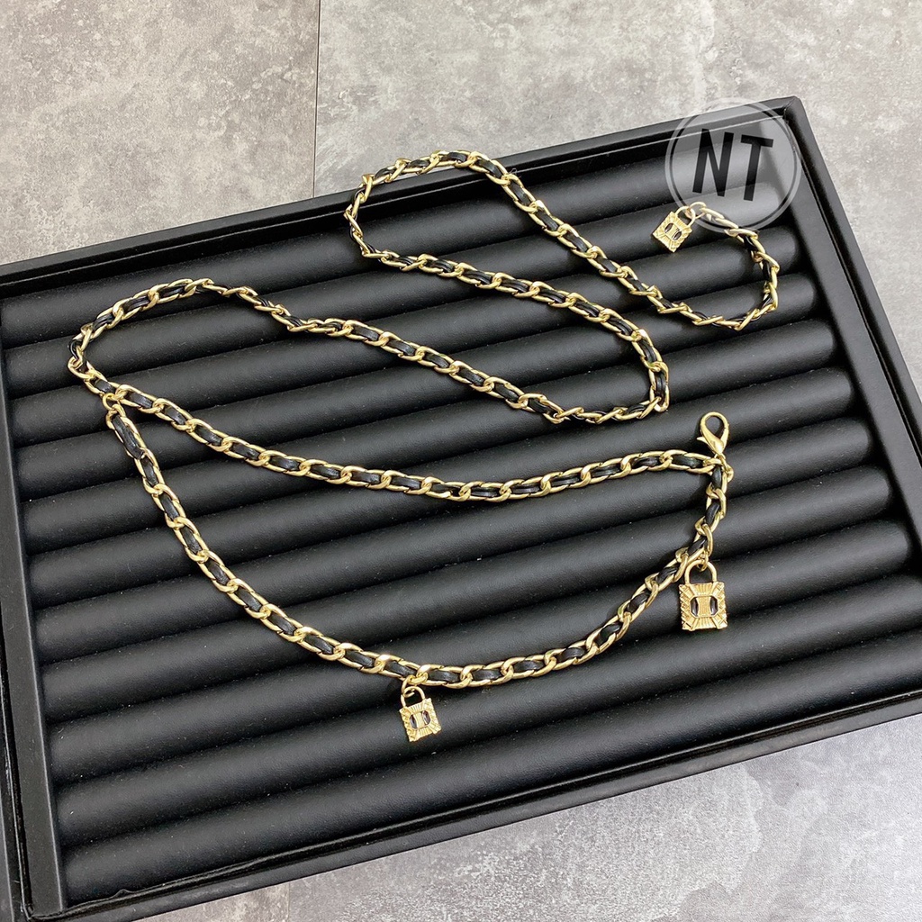 Belt xích💥dây lưng da phối xích hottrend,dây lưng mai phương bùi vip sang chảnh