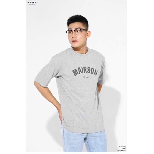 Áo thun nam in chữ tay ngắn Oversize AKUBA | 01J658 | BigBuy360 - bigbuy360.vn