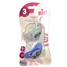 Ty ngậm phát sáng ban đêm NIP Night, bằng silicon