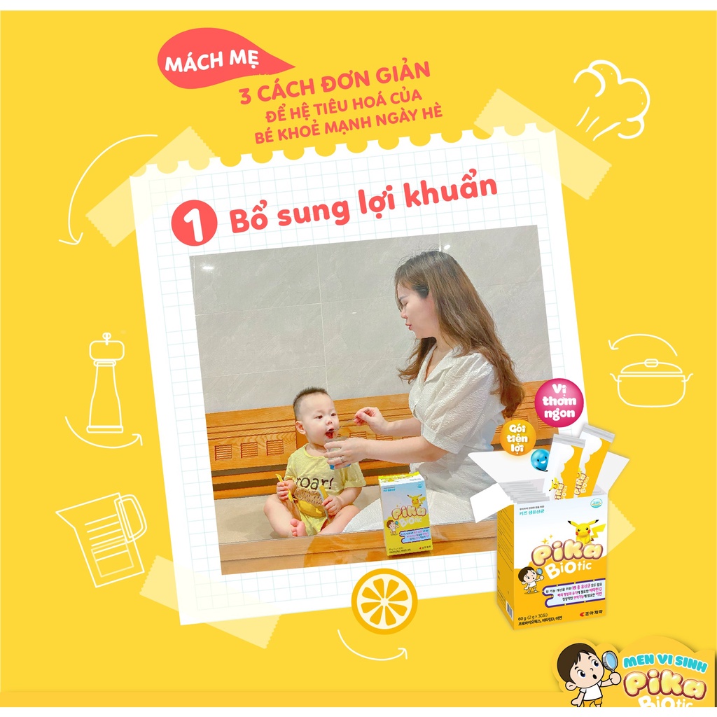 Men PIKABIOTIC Dạng Gói bổ sung 19 chủng lợi khuẩn giúp tăng cường hệ vi sinh có lợi cho đường ruột