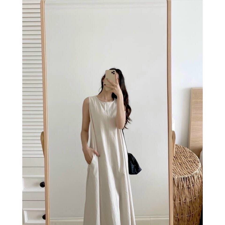Váy Suông Ba Lỗ Thụng Đỏ PEONYB Nữ [FREESHIP] 🌸 Đầm maxi form rộng mặc đi biển trơn màu ĐEN | BE | ĐỎ Ulzzang 🌸 | BigBuy360 - bigbuy360.vn