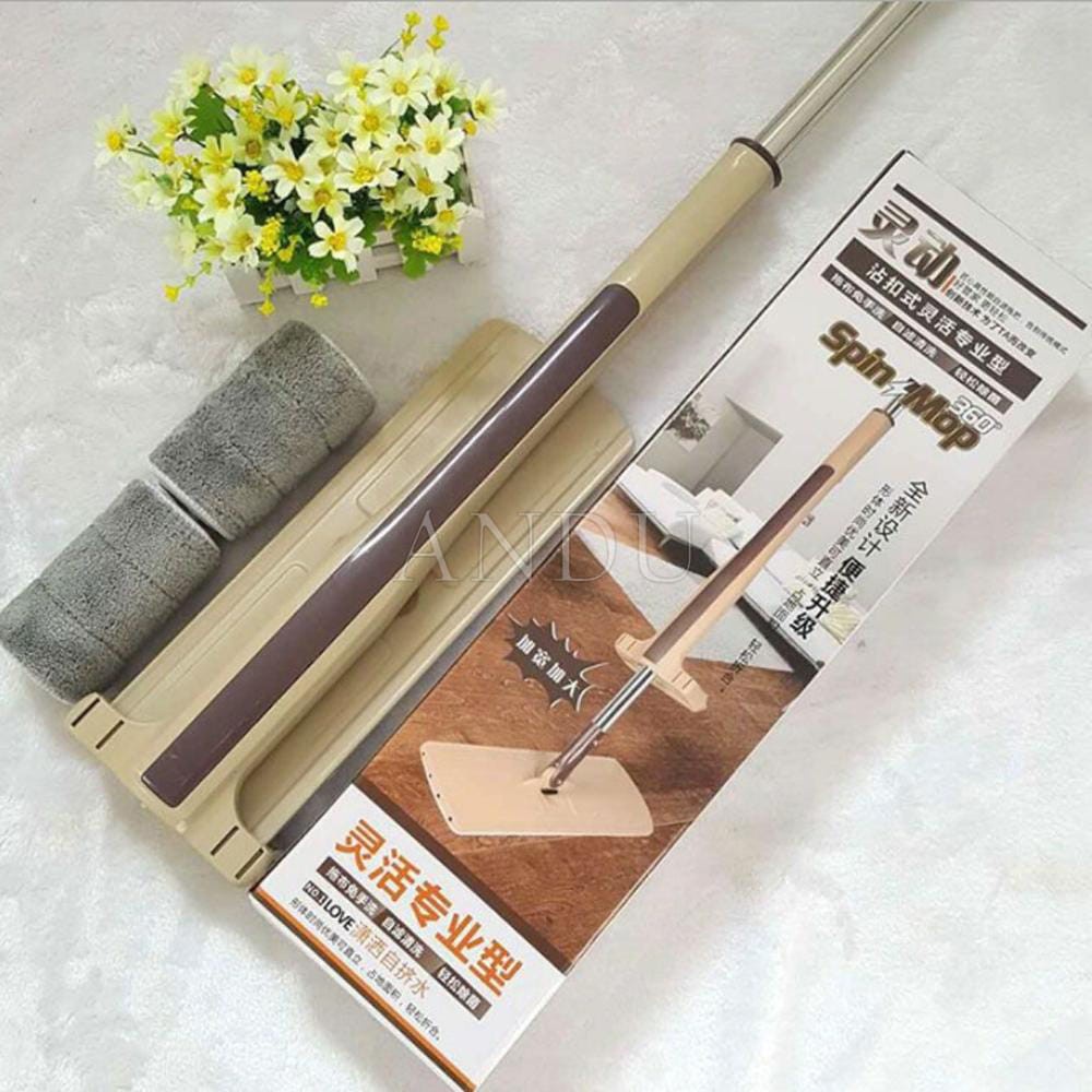 Chổi Lau Nhà Tự Vắt Thông Minh Spin Mop thiết kế gọn nhẹ, Cây Lau Nhà chắc chắn siêu tiện dụng