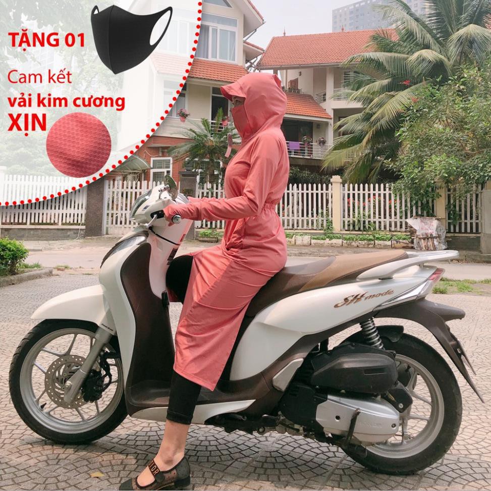 Áo chống nắng nữ toàn thân- tặng kèm 1 khẩu trang su 3D, vải thun kim cương xịn xuất NHẬT cao cấp (có video)