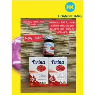 FERINA cho chị em thiếu máu do thiếu sắt, cho bà bầu, kỳ kinh nguyệt, dùng chỉ 1 viên/ngày