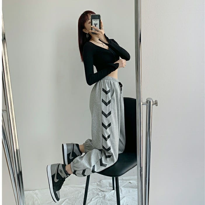 Quần jogger nữ from rộng thể thao chất vải xneo co giãn kiểu dáng thoải mái phong cách hàn quốc quần thể thao nữ ulzzang | BigBuy360 - bigbuy360.vn