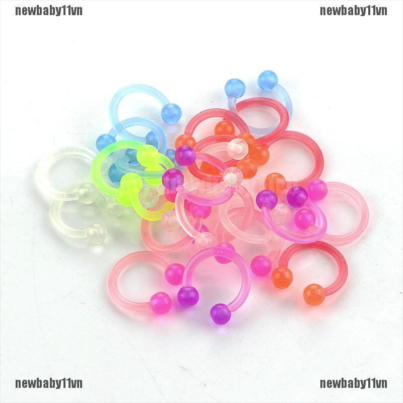 Bộ Khuyên Mũi, Môi, Tai, Mũi, Môi Bằng Nhựa Acrylic Phát Quang