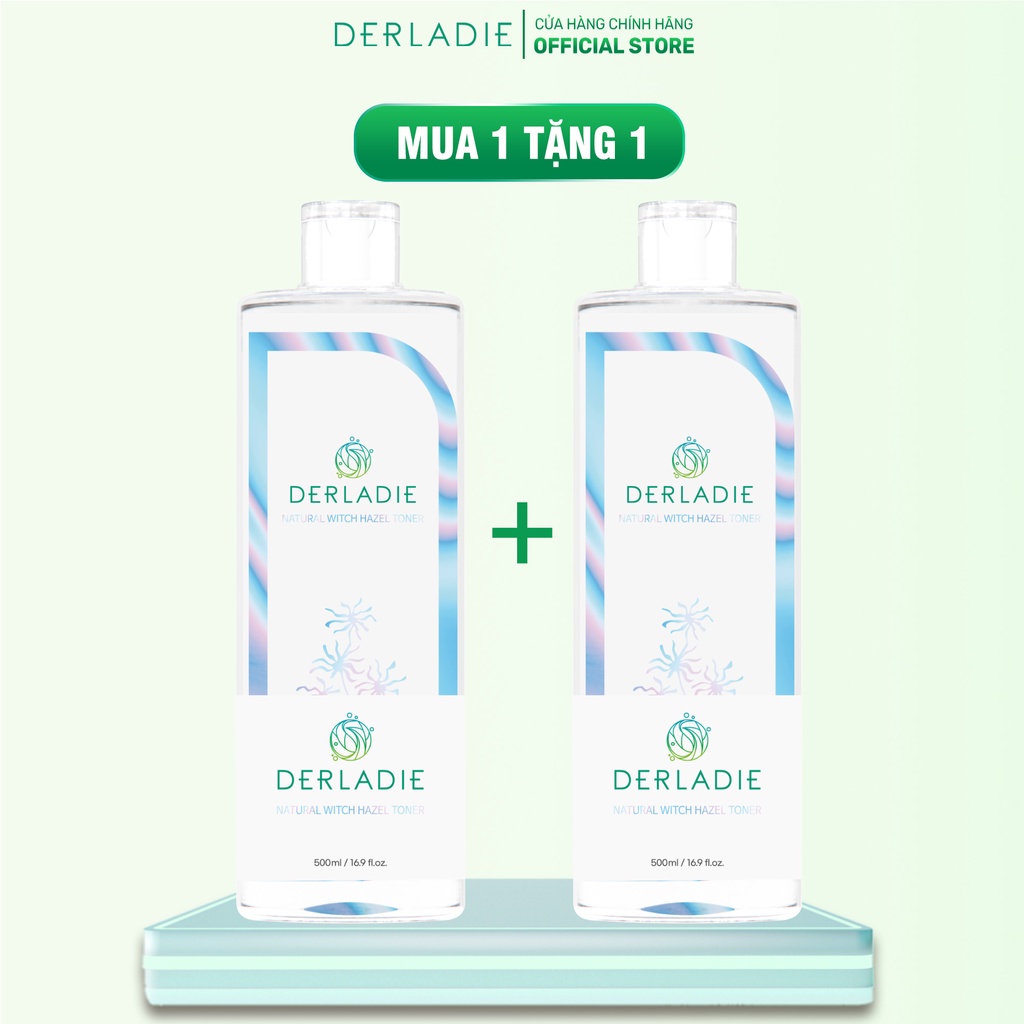 [MUA 1 TẶNG 1] Toner Derladie Natural Witch Hazel Ngừa Mụn, Làm Sạch Da 500ml