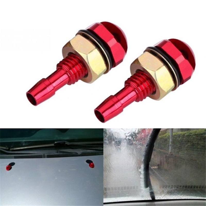 1 cặp vòi phun nước rửa kính chắn gió xe hơi bằng hợp kim nhôm
