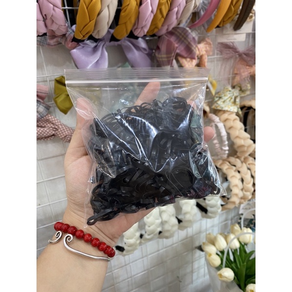 Dây chun đen cột tóc phụ kiện tóc