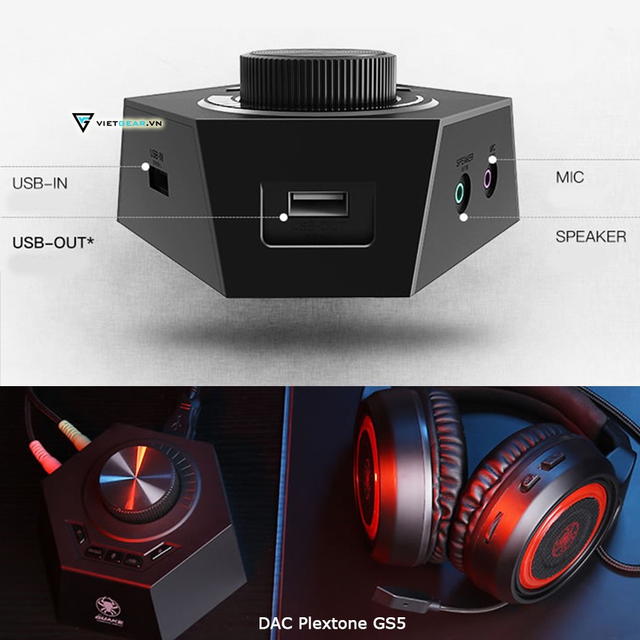 DAC GS5 Plextone bộ giải mã âm thanh Gaming hỗ trợ giả lập 7.1