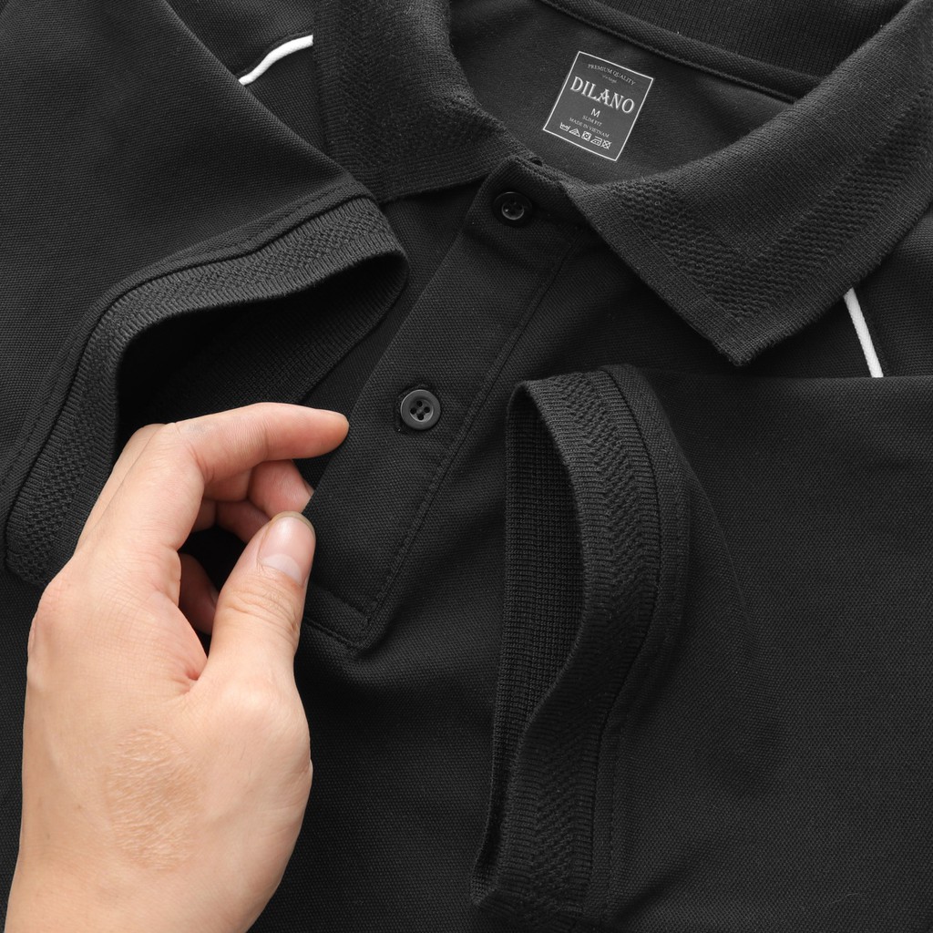 Áo polo nam vải cotton cao cấp 2 màu đen trắng lịch lãm DILANO APD02 | BigBuy360 - bigbuy360.vn