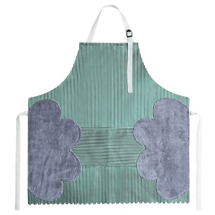 Tạp dề nấu ăn chống nước kẻ sọc kèm khăn lau tay bên hông, Tạp dề Hàn Quốc chống thấm nước có túi tiệ lợi