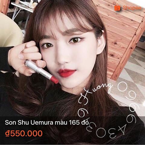 [Chính Hãng] Son SHU UEMURA Vỏ Đen 165 - đỏ thuần hàng Chuẩn Auth có bill [𝔅𝔢𝔢❅]
