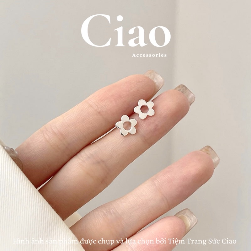 Khuyên tai/ Bông tai bạc S925 thiết kế hoa 5 cánh phong cách nhẹ nhàng đơn giản Floral Basic Ciao