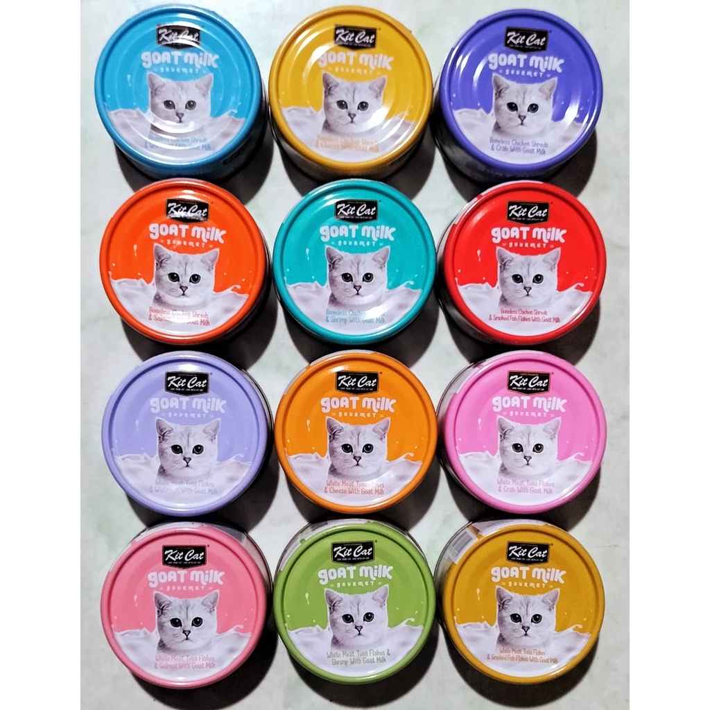 (Bình Tân)(Hada Petshop) Thức ăn dinh dưỡng, pate SỮA DÊ KITCAT cho mèo lon 70g đủ vị
